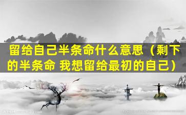 留给自己半条命什么意思（剩下的半条命 我想留给最初的自己）